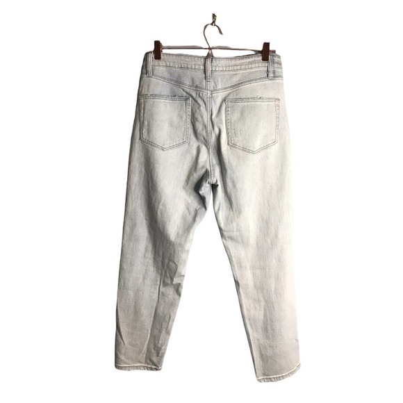 Wild Fable | High Rise Mom Jeans Light Wash Distressed Fringe Denim Jeans - Picture 7 of 9